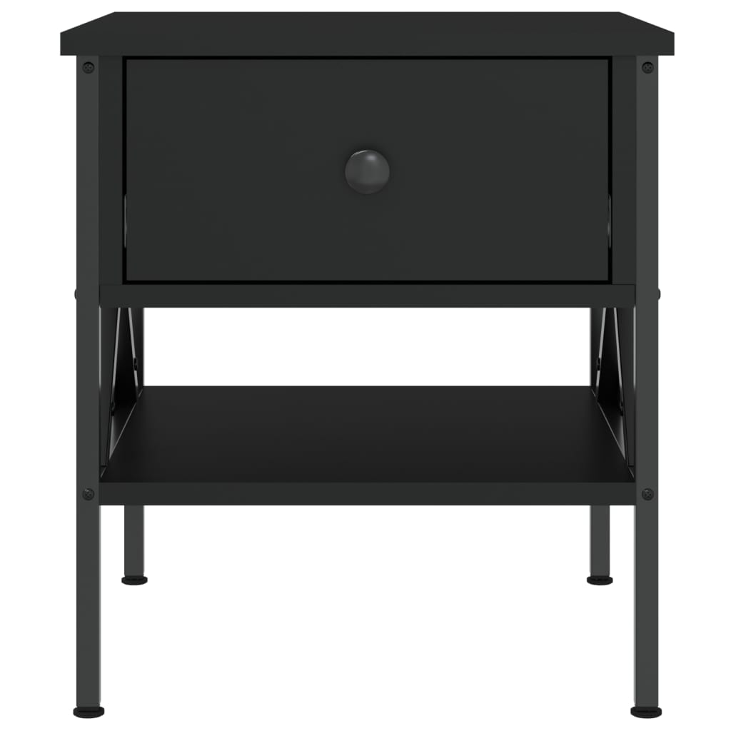 Comodino Nero 40x42x45 cm in Legno Multistrato