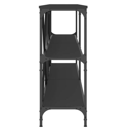 Tavolino Consolle Nero 200x30x75 cm Legno Multistrato e Ferro - homemem39