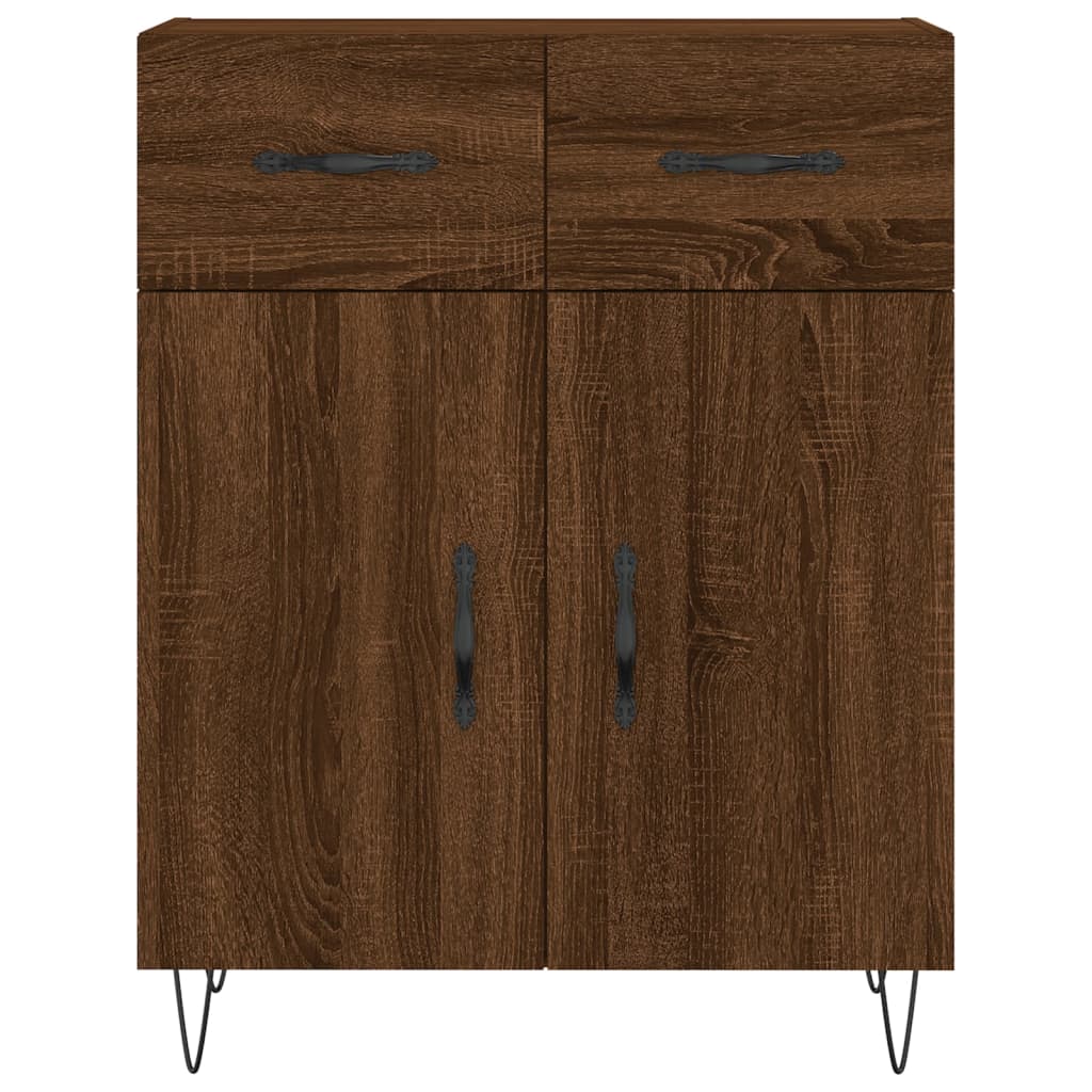 Credenza Rovere Marrone 69,5x34x90 cm in Legno Multistrato