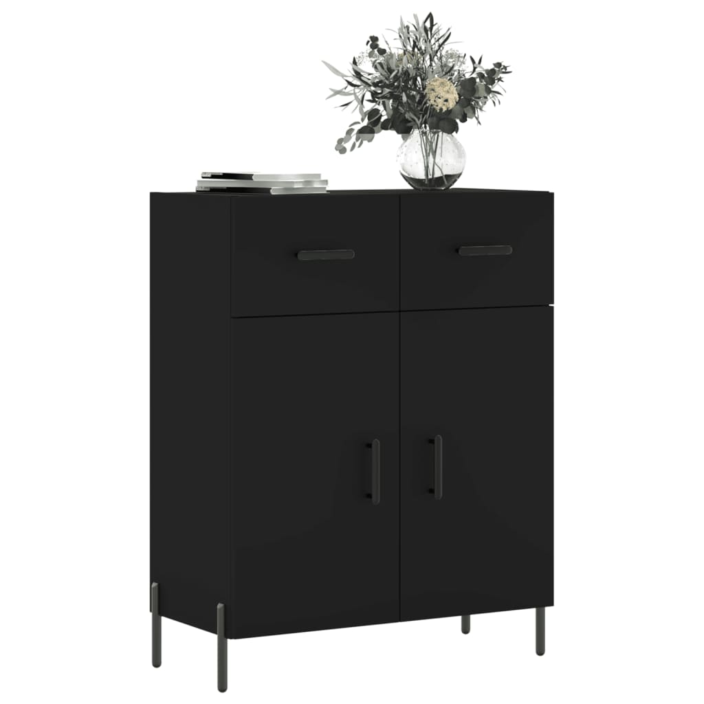 Credenza Nera 69,5x34x90 cm in Legno Multistrato