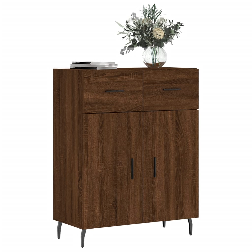 Credenza Rovere Marrone 69,5x34x90 cm in Legno Multistrato - homemem39