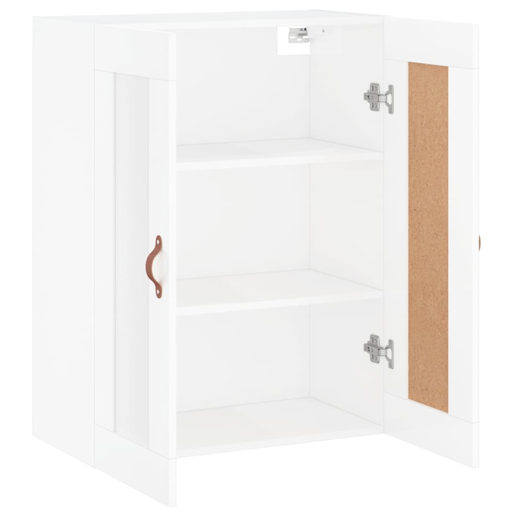 Mobile a Parete Bianco Lucido 69,5x34x90 cm Legno Multistrato - homemem39