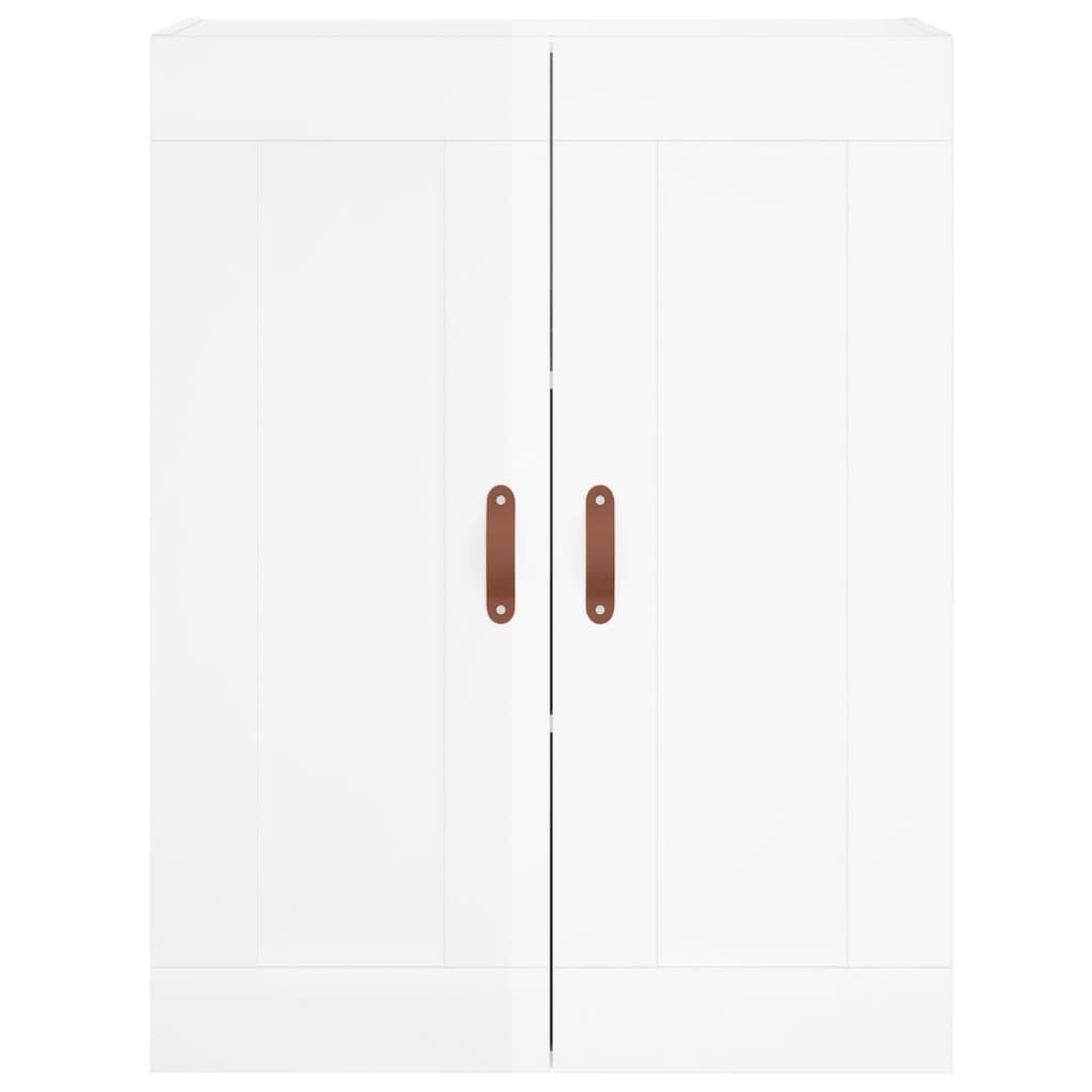 Mobile a Parete Bianco Lucido 69,5x34x90 cm Legno Multistrato - homemem39