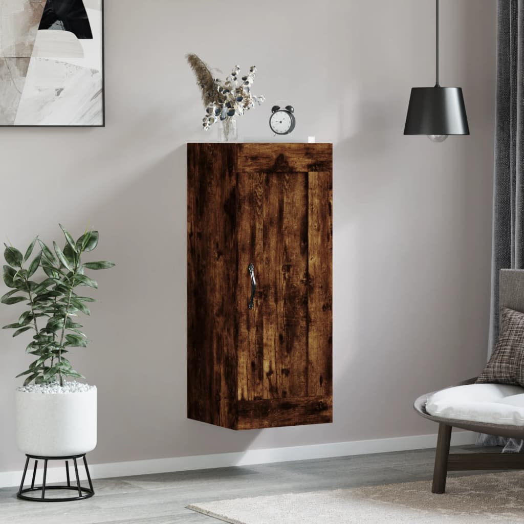 Mobile a Parete Rovere Fumo 34,5x34x90 cm in Legno Multistrato - homemem39