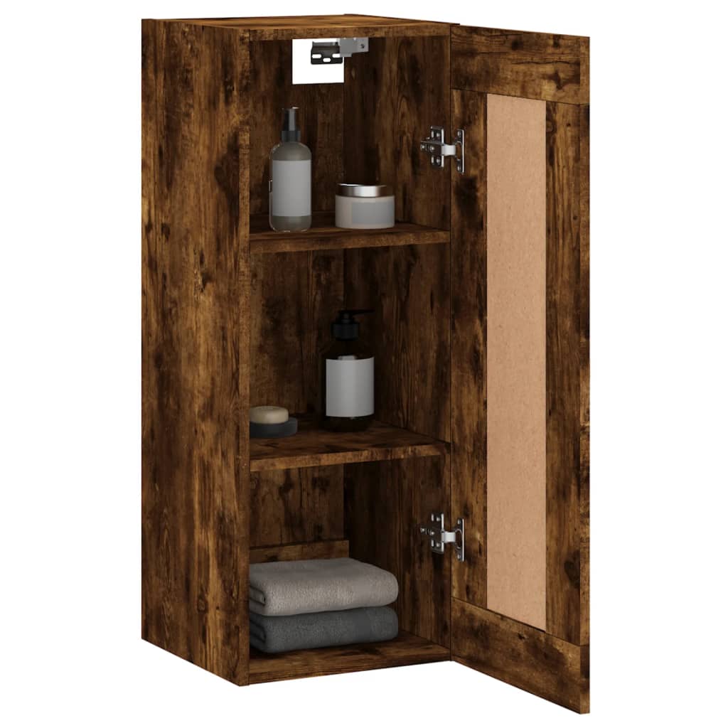 Mobile a Parete Rovere Fumo 34,5x34x90 cm in Legno Multistrato - homemem39