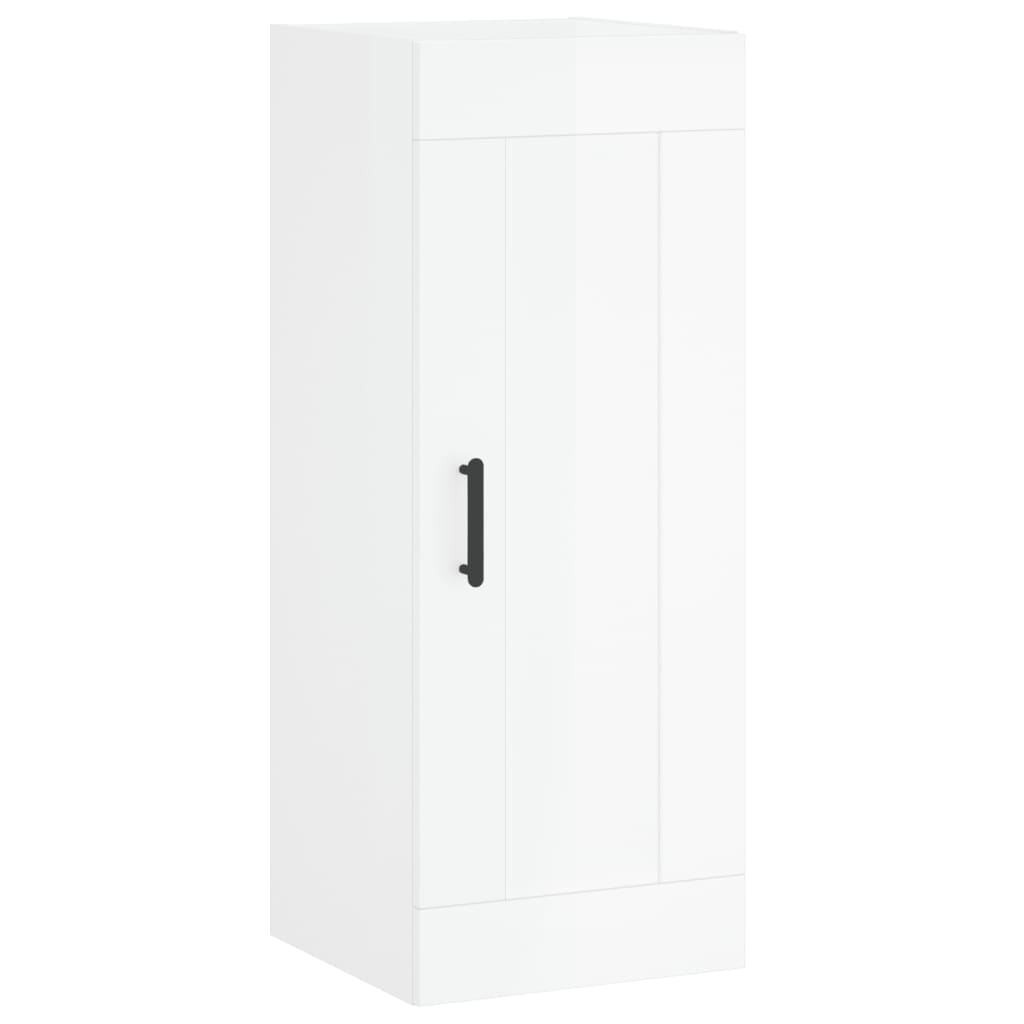 Mobile Parete Bianco Lucido 34,5x34x90 cm in Legno Multistrato - homemem39