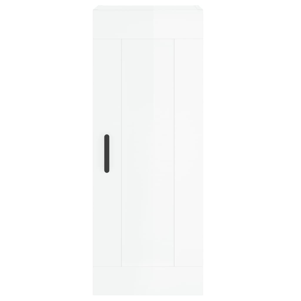 Mobile Parete Bianco Lucido 34,5x34x90 cm in Legno Multistrato - homemem39