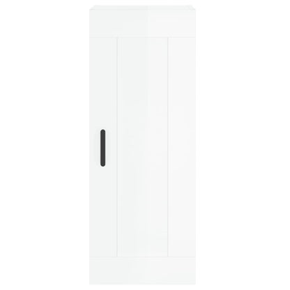 Mobile Parete Bianco Lucido 34,5x34x90 cm in Legno Multistrato - homemem39