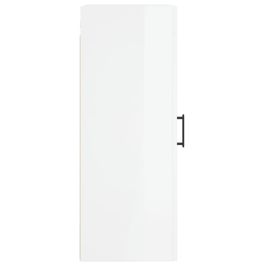 Mobile Parete Bianco Lucido 34,5x34x90 cm in Legno Multistrato - homemem39