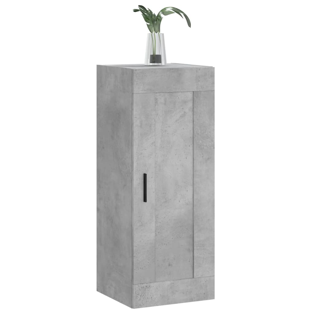 Mobile a Parete Grigio Cemento 34,5x34x90 cm Legno Multistrato - homemem39