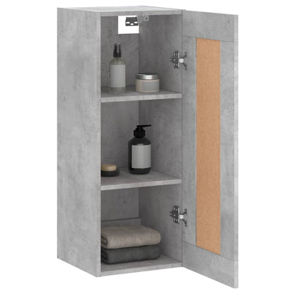 Mobile a Parete Grigio Cemento 34,5x34x90 cm Legno Multistrato - homemem39