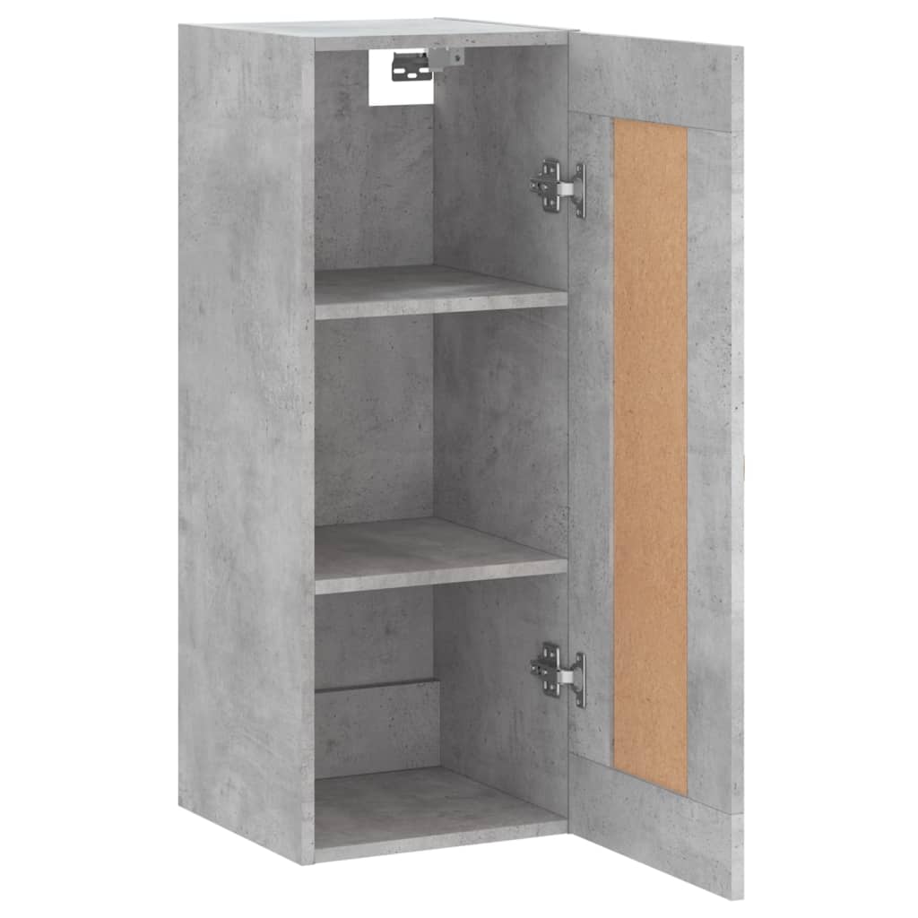 Mobile a Parete Grigio Cemento 34,5x34x90 cm Legno Multistrato - homemem39