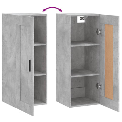 Mobile a Parete Grigio Cemento 34,5x34x90 cm Legno Multistrato - homemem39