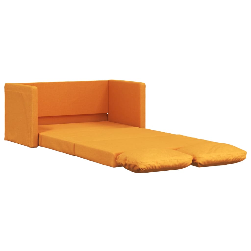 Divano Letto da Terra 2 in 1 Giallo Scuro 112x174x55 cm Tessuto - homemem39