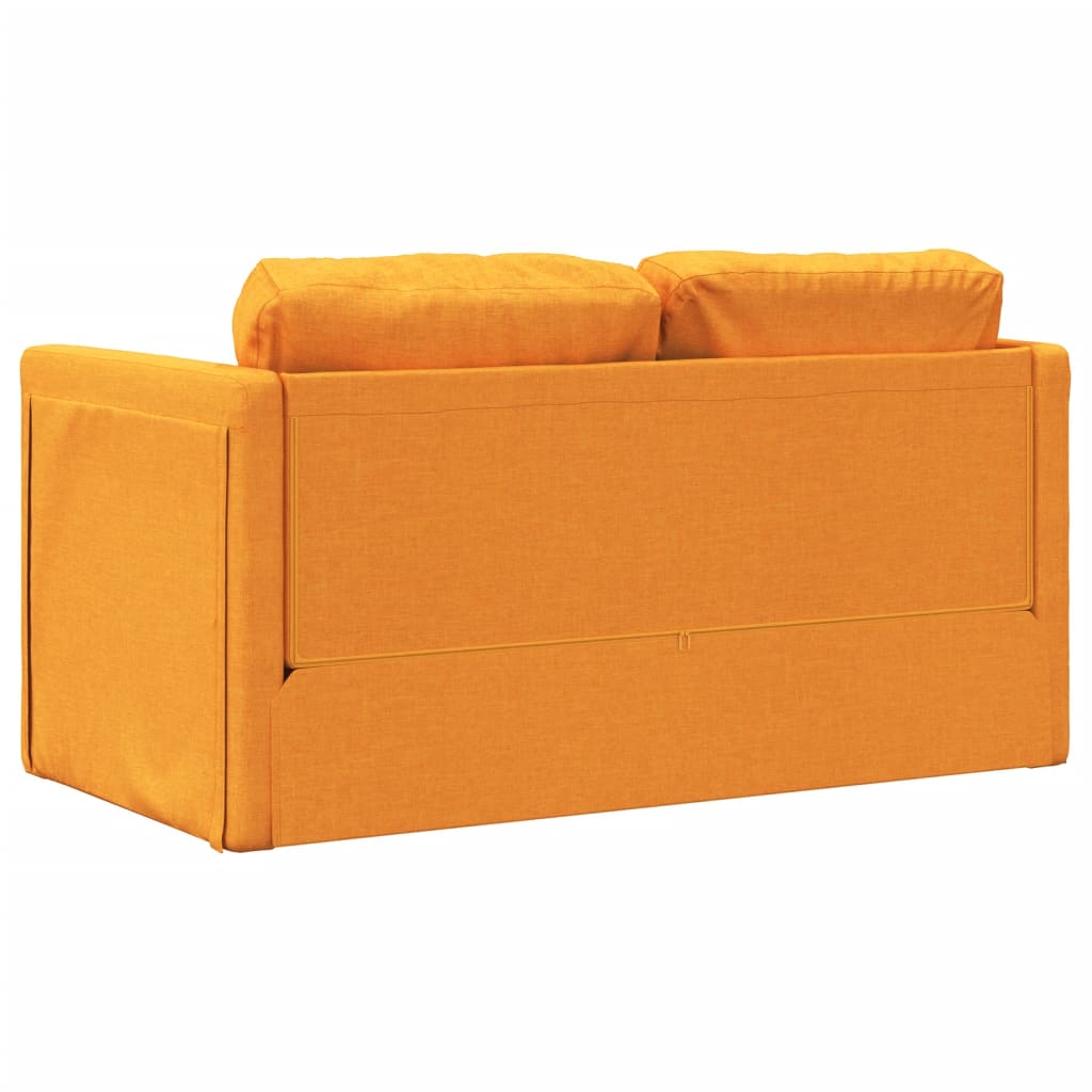 Divano Letto da Terra 2 in 1 Giallo Scuro 112x174x55 cm Tessuto - homemem39