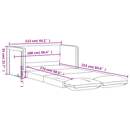 Divano Letto da Terra 2 in 1 Giallo Scuro 112x174x55 cm Tessuto - homemem39