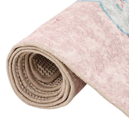 Tappeto Bambini Rosa 160x230 cm Unicorno Lavabile Antiscivolo - homemem39