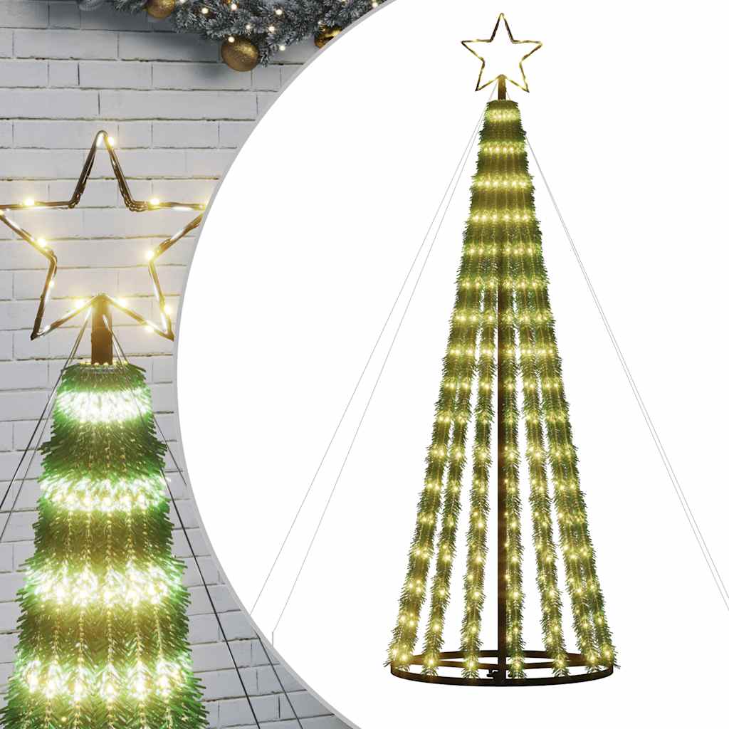 Illuminazione Albero di Natale a Cono 275LED Bianco Caldo 180cm