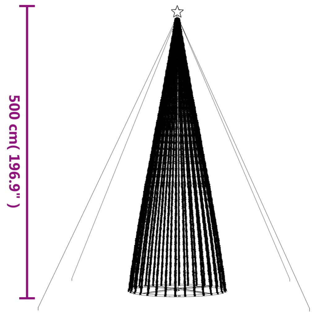 Albero di Natale a LED 1544 LED Bianco Caldo 500 cm