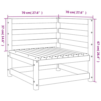 Divano Angolare da Giardino 70x70x67cm Legno Massello di Pino - homemem39