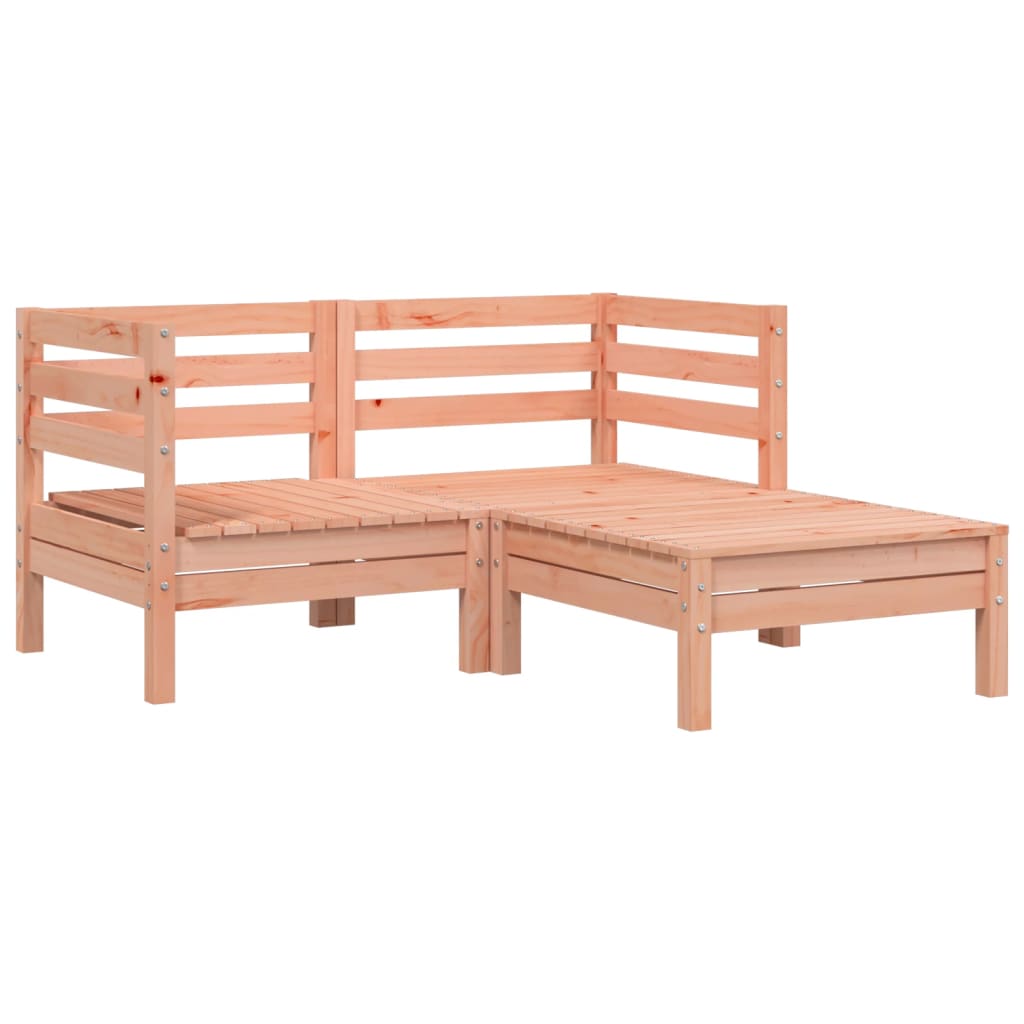 2-Sitzer-Gartensofa mit Fußhocker aus Douglasie-Massivholz