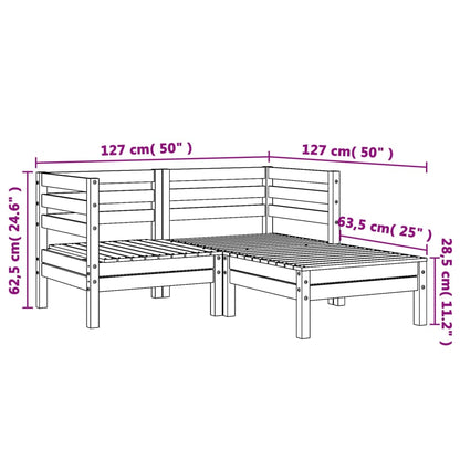 2-Sitzer-Gartensofa mit Fußstütze aus imprägniertem Kiefernholz