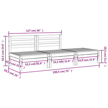 3-Sitzer-Gartensofa aus massivem Douglasienholz