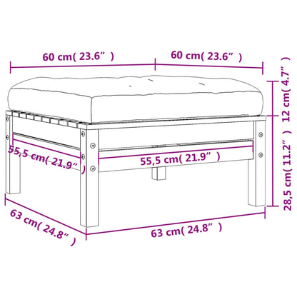 Poggiapiedi Giardino con Cuscini 2pz Legno Impregnato di Pino - homemem39