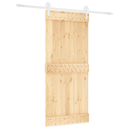 Porta Scorrevole con Set Hardware 90x210 cm Legno Massello Pino - homemem39