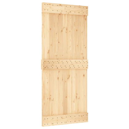 Porta Scorrevole con Set Hardware 90x210 cm Legno Massello Pino - homemem39