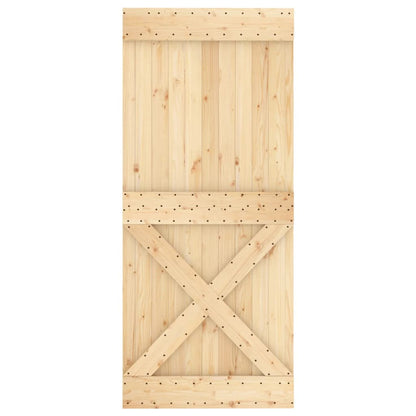 Porta Scorrevole con Set Hardware 90x210 cm Legno Massello Pino - homemem39