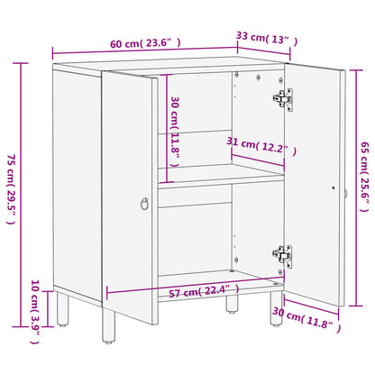 Credenza 60x33x75 cm in Legno Massello di Mango - homemem39