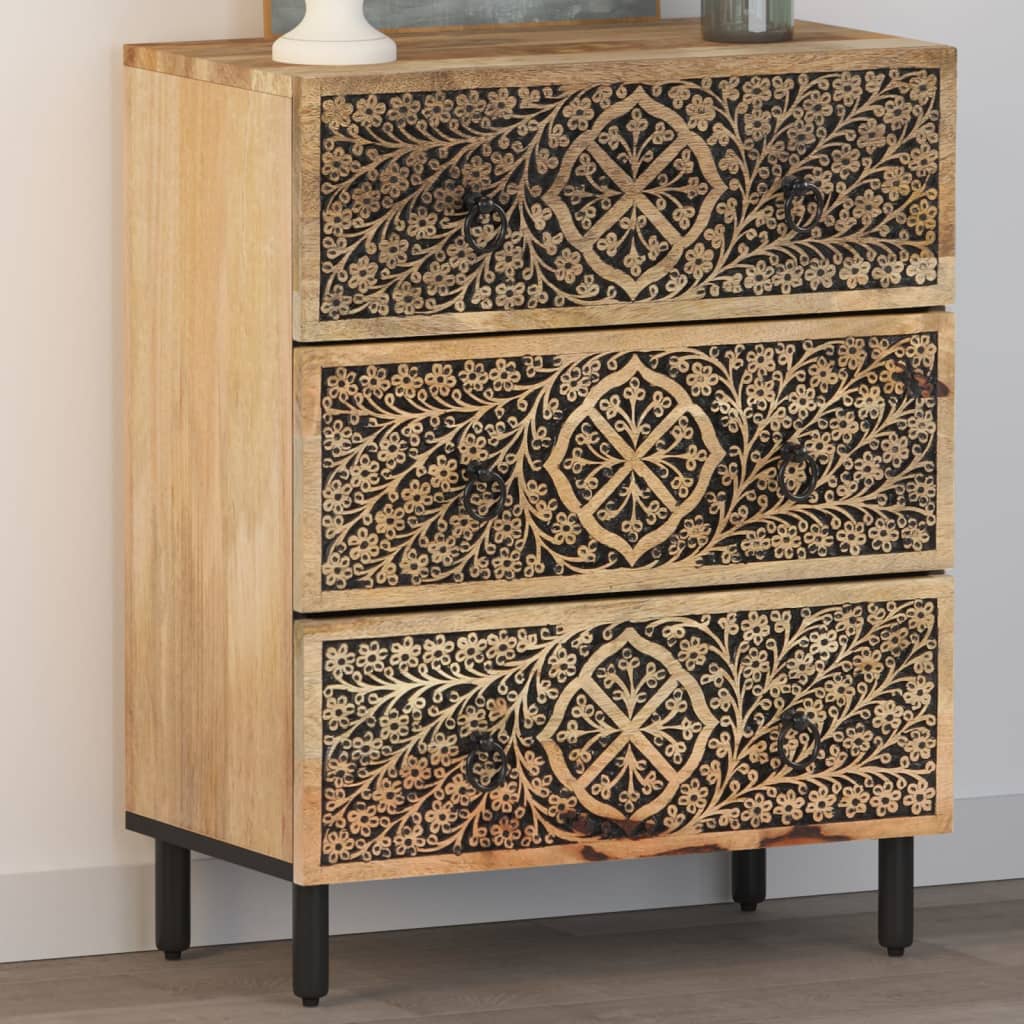 Credenza 60x33x75 cm in Legno Massello di Mango