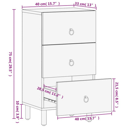 Credenza 40x33x75 cm in Legno Massello di Mango - homemem39