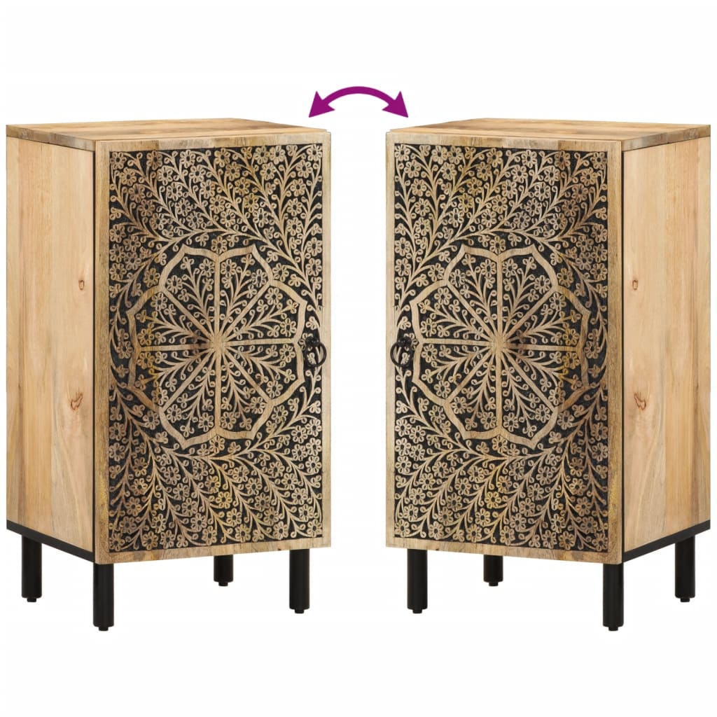 Credenza 40x33x75 cm in Legno Massello di Mango - homemem39