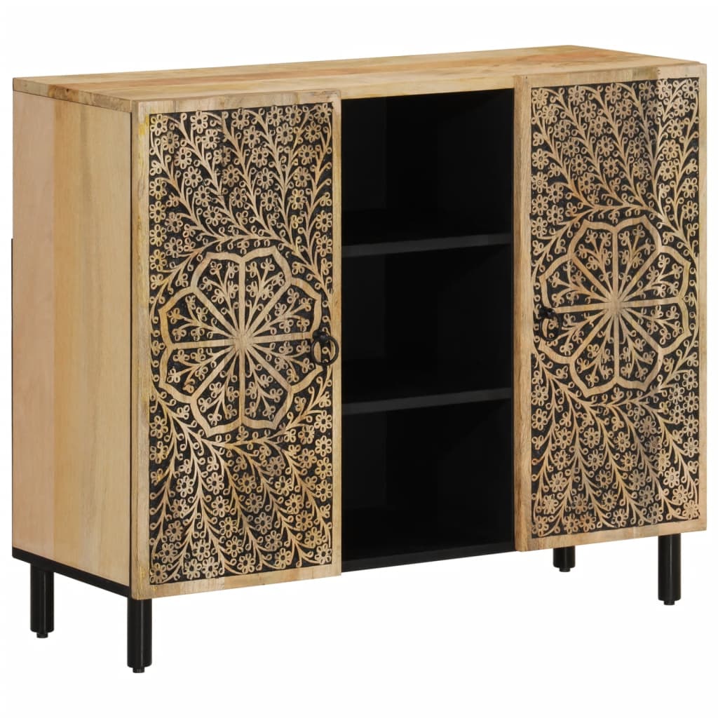 Credenza 90x33x75 cm in Legno Massello di Mango - homemem39