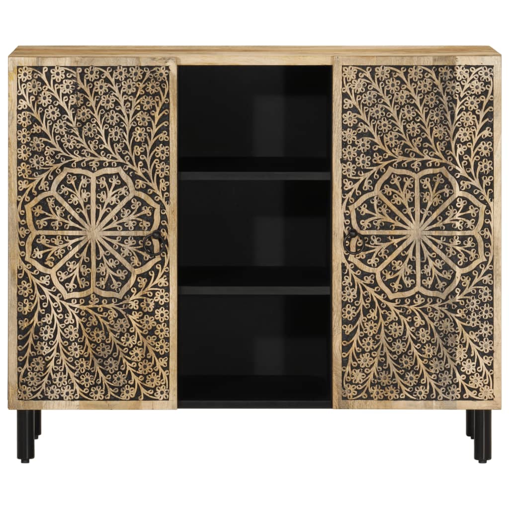 Credenza 90x33x75 cm in Legno Massello di Mango