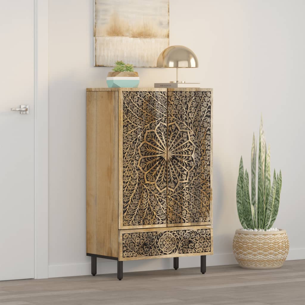 Credenza 60x33x110 cm in Legno Massello di Mango - homemem39