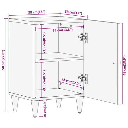 Mobile da Bagno 38x33x58 cm in Legno Massello di Mango - homemem39