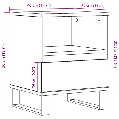 Comodini 2pz Rovere Sonoma 40x35x50 cm in Legno Multistrato