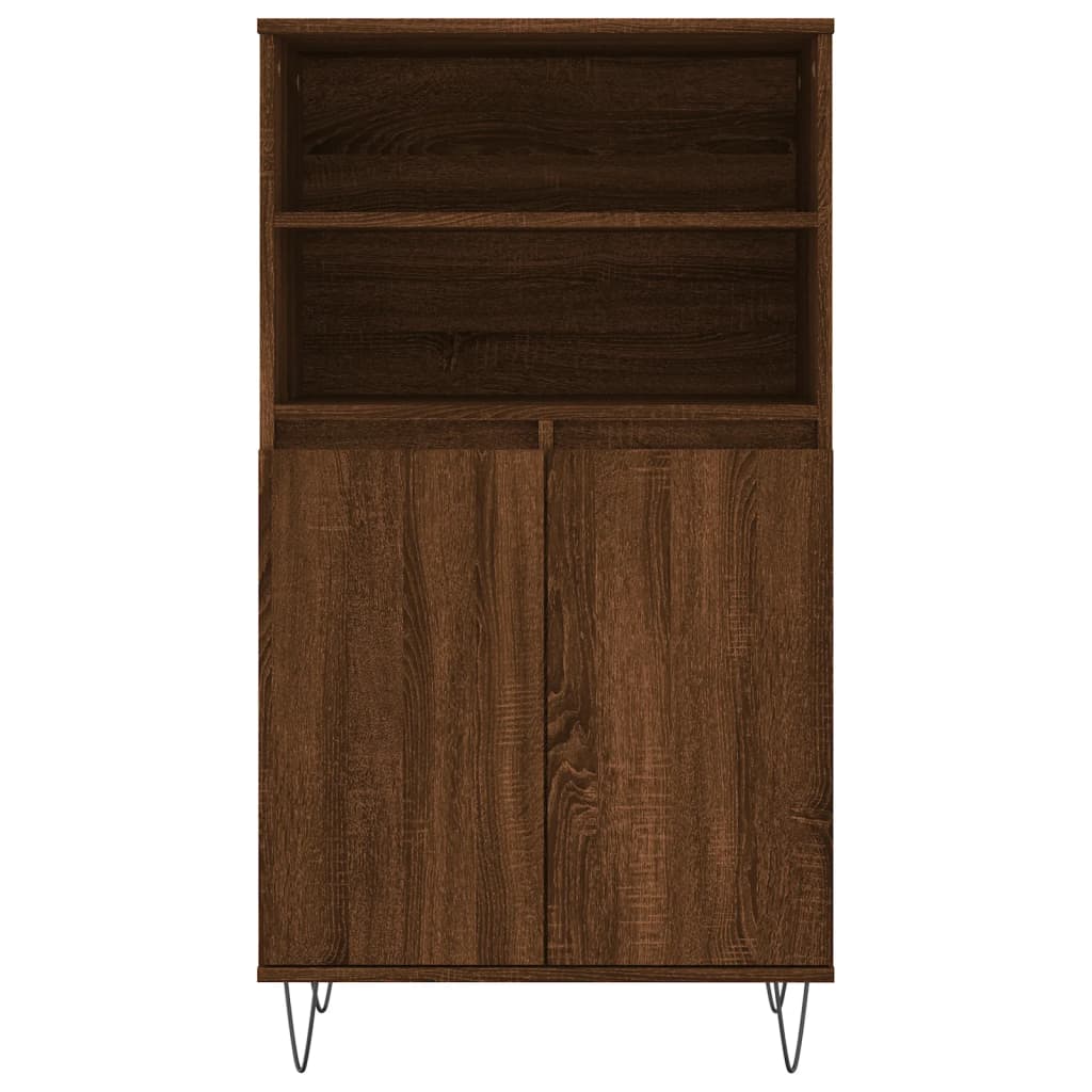 Credenza Rovere Marrone 60x36x110 cm in Legno Multistrato - homemem39