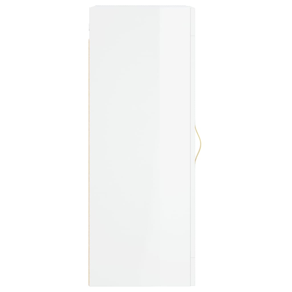 Mobile Parete Bianco Lucido 34,5x34x90 cm in Legno Multistrato - homemem39