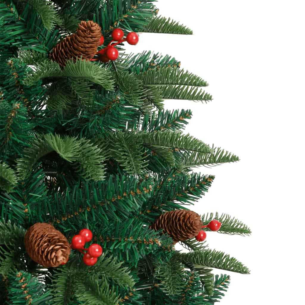 Albero Natale Artificiale Incernierato con Pigne e Bacche 120cm - homemem39