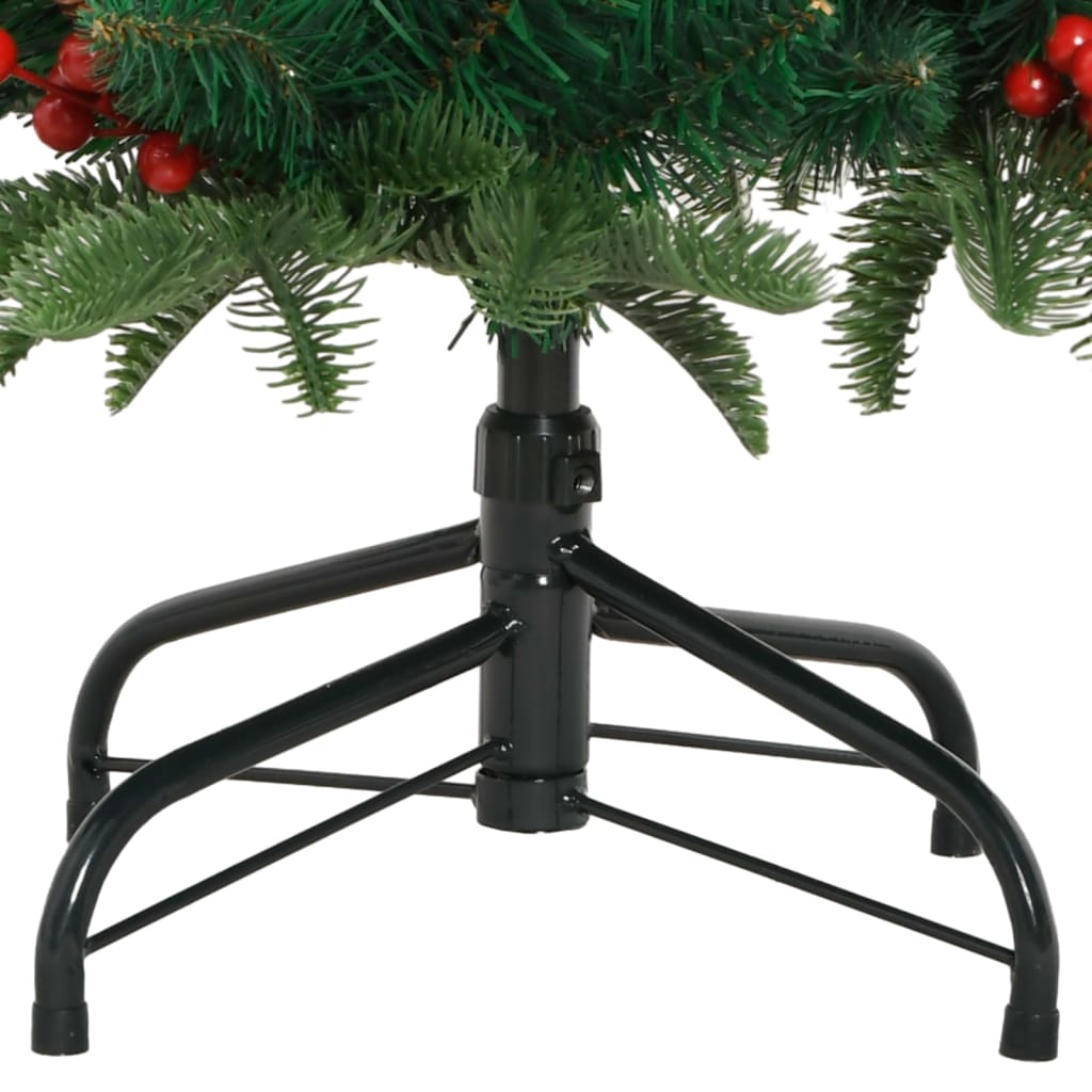 Albero Natale Artificiale Incernierato con Pigne e Bacche 120cm - homemem39