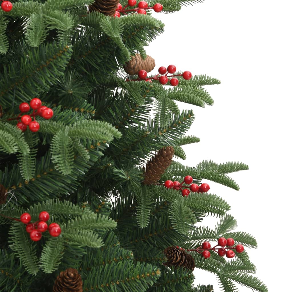 Albero Natale Artificiale Incernierato con Pigne e Bacche 180cm - homemem39