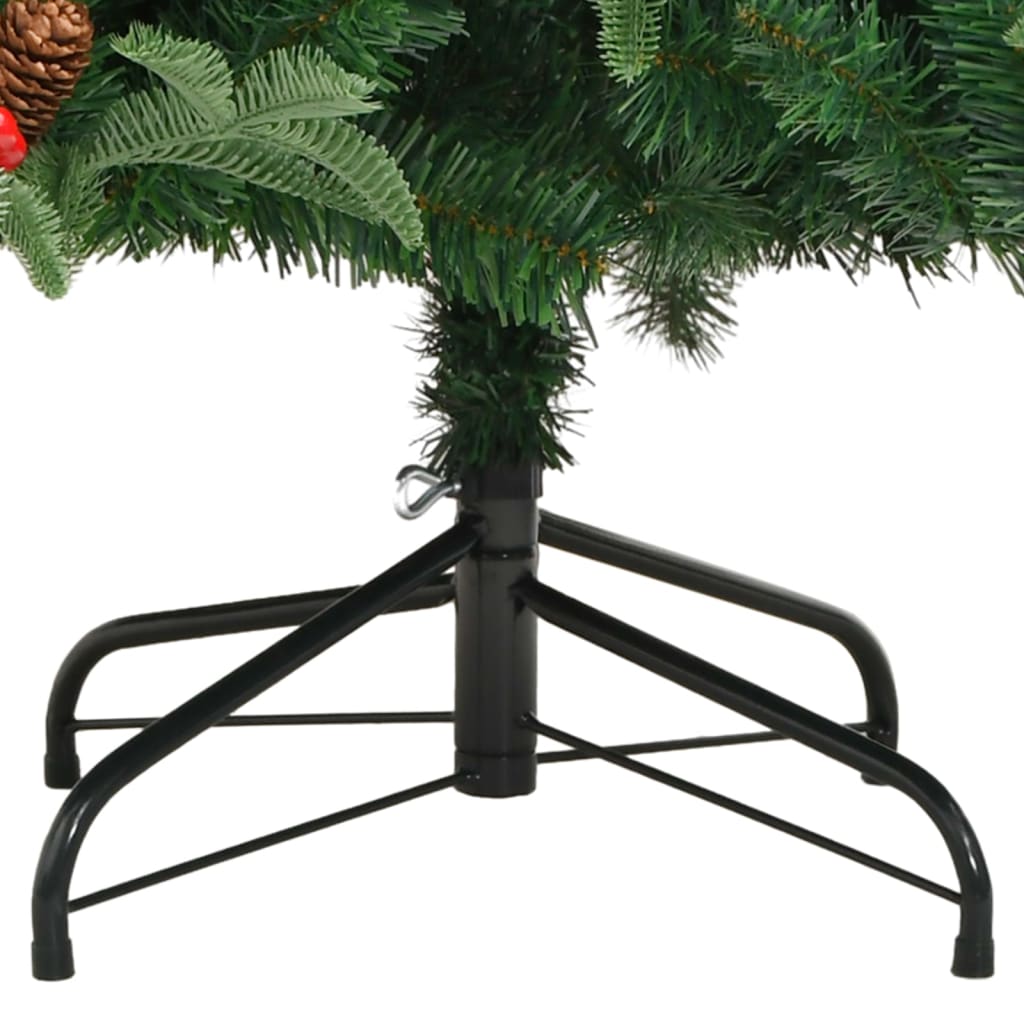 Albero Natale Artificiale Incernierato con Pigne e Bacche 180cm - homemem39