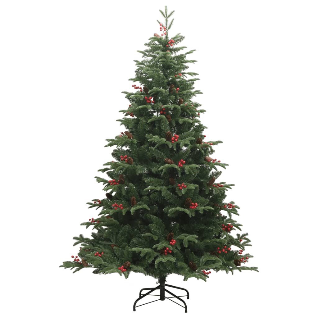 Albero Natale Artificiale Incernierato con Pigne e Bacche 240cm - homemem39