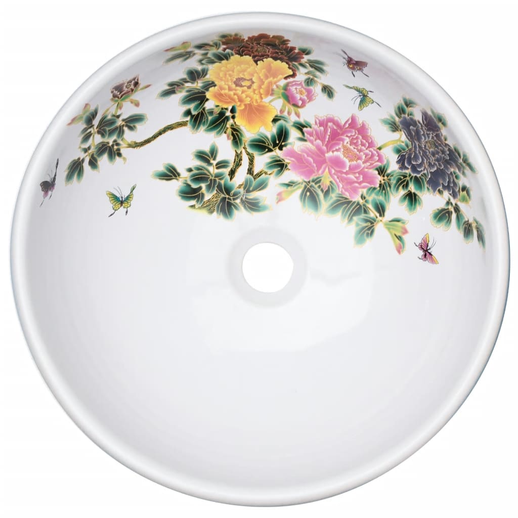 Lavabo da Appoggio Multicolore Rotondo Φ41x14 cm Ceramica - homemem39