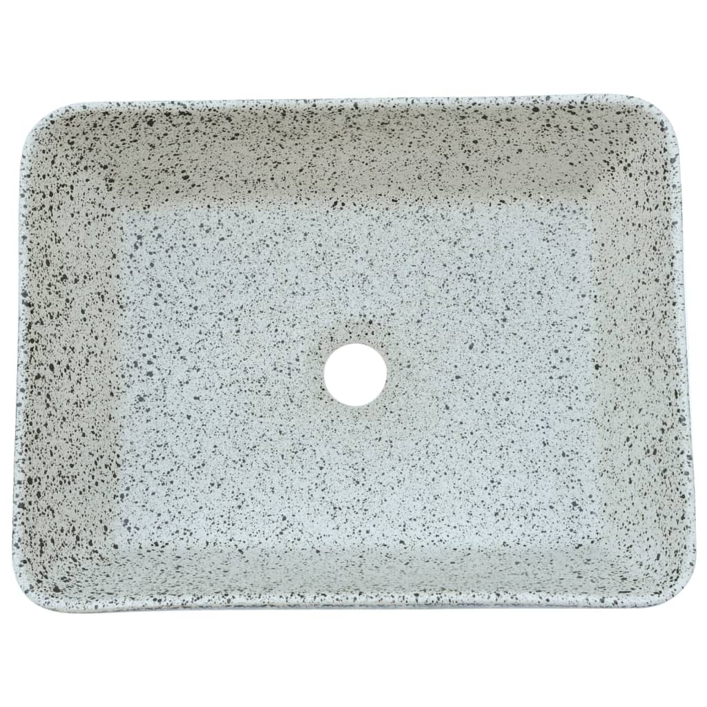 Lavabo Appoggio Grigio e Blu Rettangolare 46x35,5x13cm Ceramica