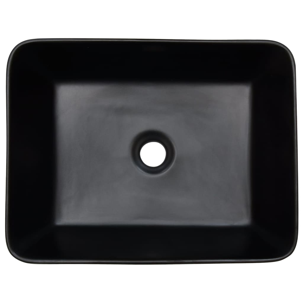 Lavabo Appoggio Nero Marrone Rettangolare 46x35,5x13cm Ceramica - homemem39